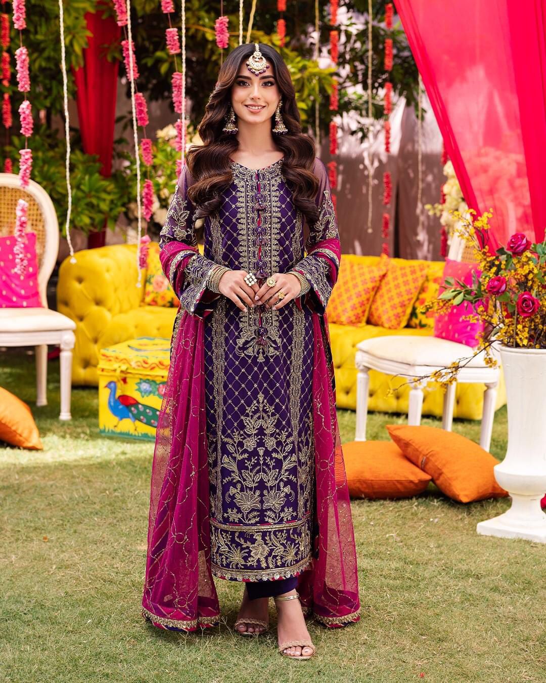asim jofa purple dress AJRS-01 DIGITALLY PRINTED EMBROIDERED GRIP 3 PCS
