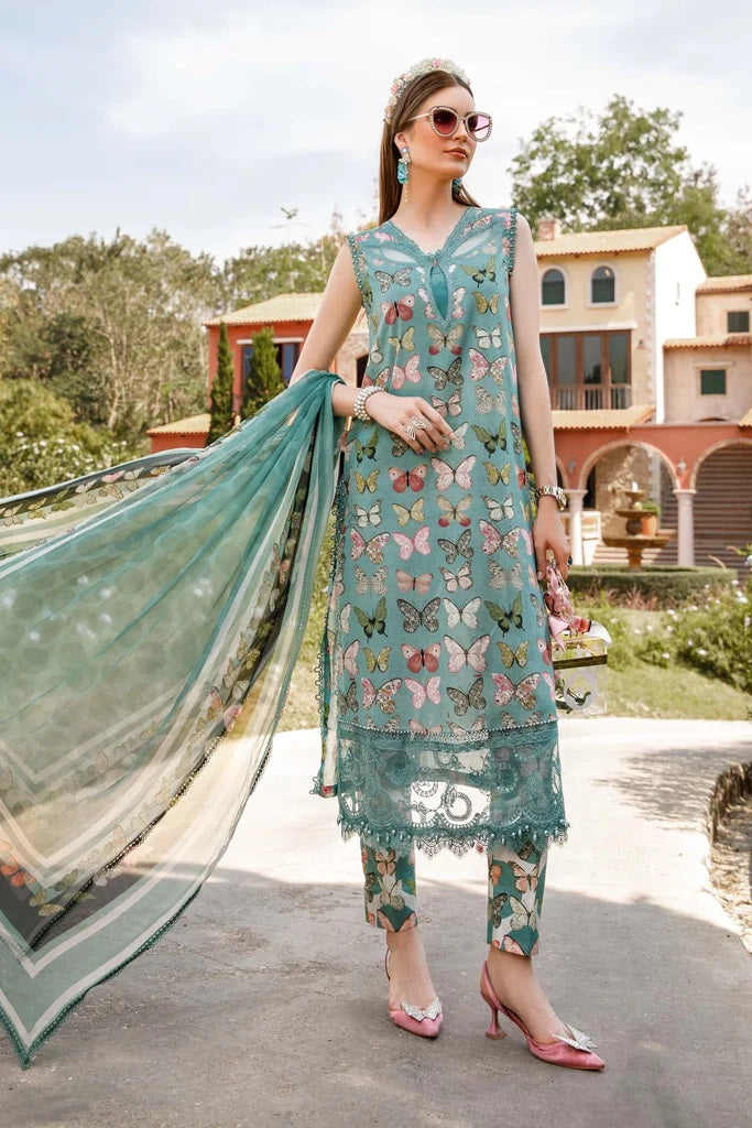 Maria B Sea Green Butterfly Lawn – B&A Apparels