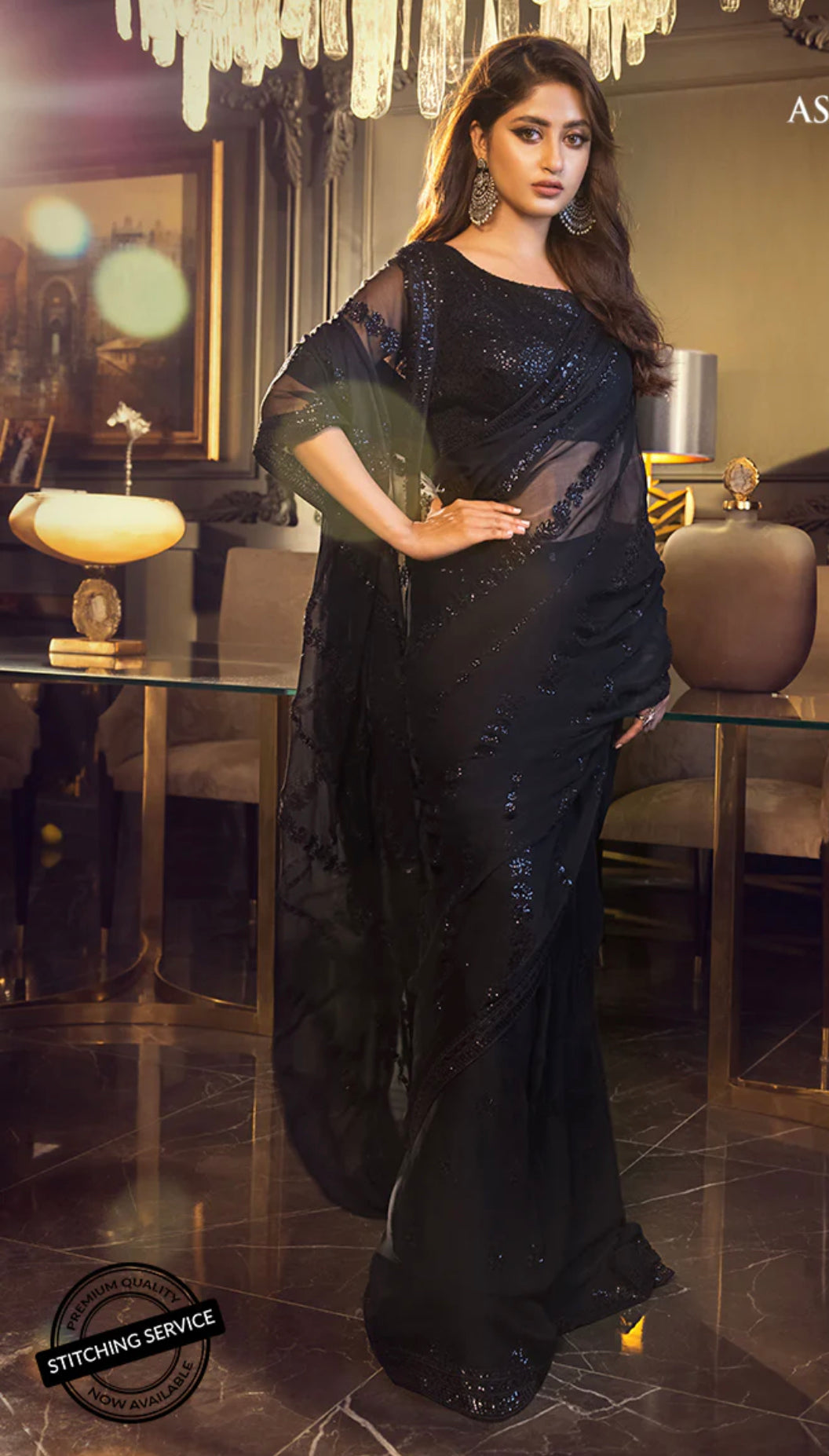 Asim Jofa Black Saree B A Apparels Asim Jofa Black Saree B A Apparels